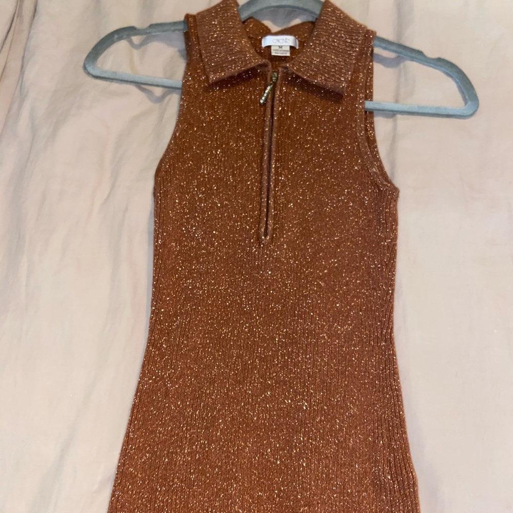 COPY - Sparkly gold collared shirt